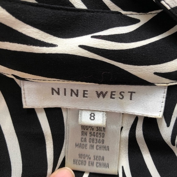 NINE WEST Silk Zebra-Print shirt Dress - Picture 13 of 16